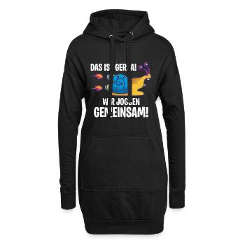 Das ist Gerda Wir joggen gemeinsam, Laufen, Rennen - Hoodie-Kleid - Schwarz - Vorne