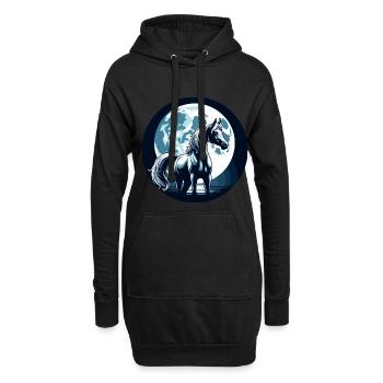 Arabische Pferdekunst - Hoodie-Kleid - Schwarz - Vorne