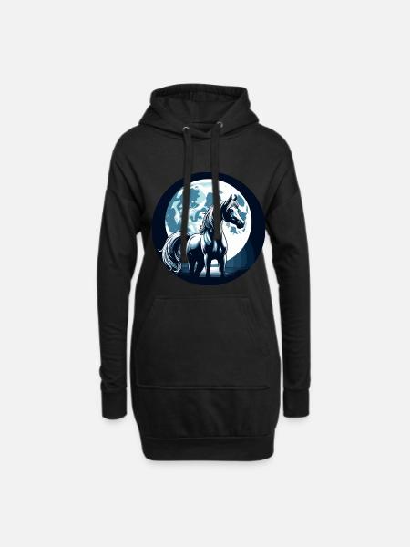 Arabische Pferdekunst - Hoodie-Kleid - Schwarz