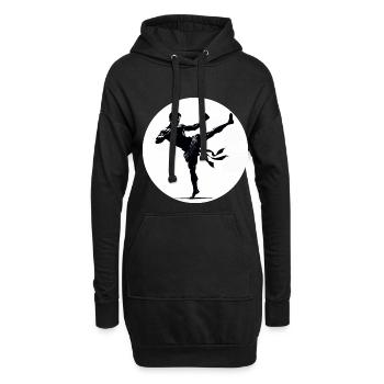 Muay Thai Design - Hoodie-Kleid - Schwarz - Vorne