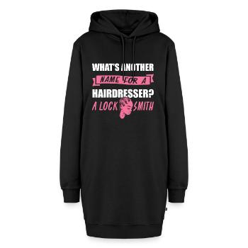 Friseur Frisör Haare Frisur Haarstylist - Hoodie-Kleid - Schwarz - Vorne