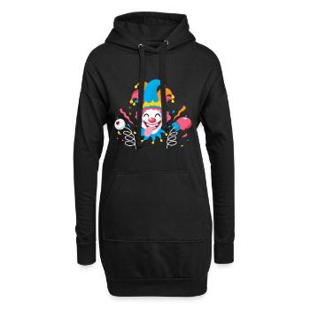 Clown Karneval Fasching Kostüm Umzug Feiern Narr - Hoodie-Kleid - Schwarz - Vorne