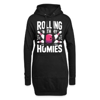 Bowling Bowler Pin Ball Bowling Ball - Sweat-shirt à capuche long Femme - noir - Devant