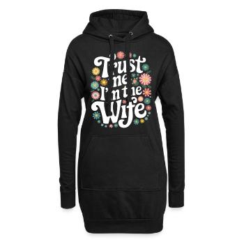 Frau Ehefrau Partnerin Familie Verheiratet - Hoodie-Kleid - Schwarz - Vorne