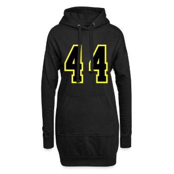 44 Zahl Trikot - Hoodie-Kleid - Schwarz - Vorne