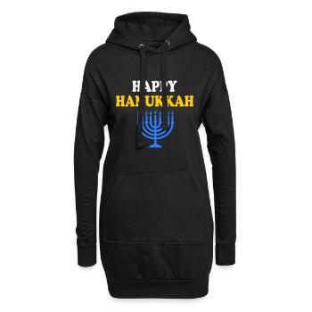 HAPPY HANUKKAH - Hoodie-Kleid - Schwarz - Vorne