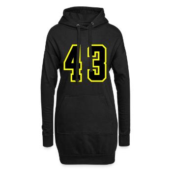43 Zahl Trikot - Hoodie-Kleid - Schwarz - Vorne