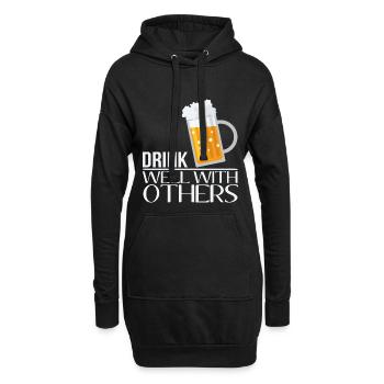 Drink well with others - Hoodie-Kleid - Schwarz - Vorne