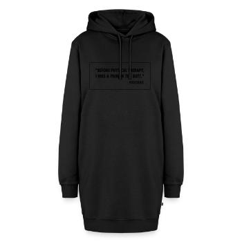 Before Physical Therapy - Funny Physio Design - Hoodie-Kleid - Schwarz - Vorne - AI Model Female 172 light (172cm)