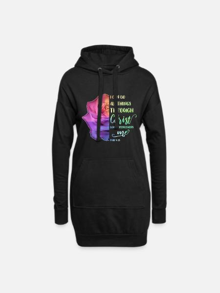 I Can Do All Things Through Christ LGBT Jesus - Hoodie-Kleid - Schwarz
