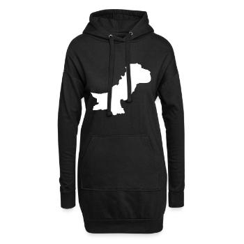 Drapeau de la carte pakistanaise - Sweat-shirt à capuche long Femme - noir - Devant