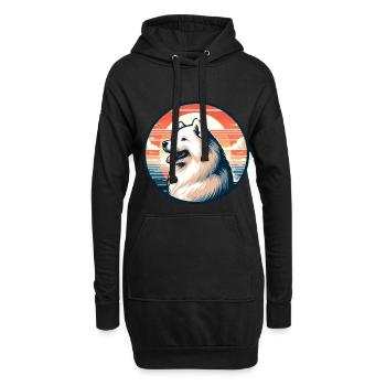 Chien Samoyède Cadeaux Mignon Samoyède Chien Graphique - Sweat-shirt à capuche long Femme - noir - Devant