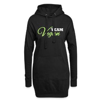 Team Vegan - Hoodie-Kleid - Schwarz - Vorne