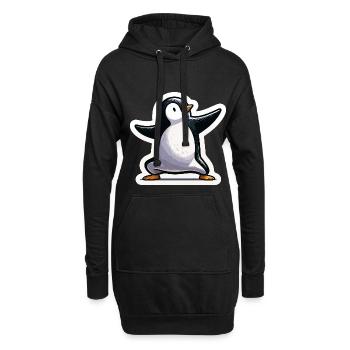 Pingouin de yoga - Sweat-shirt à capuche long Femme - noir - Devant