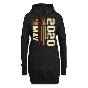 Mai 2020 Vintage Nées En Mai 2020 Anniversaire - Sweat-shirt à capuche long Femme - noir - Devant