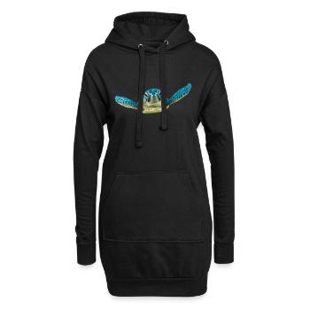turtle schildkroete tiere animals10 - Hoodie-Kleid - Schwarz - Vorne