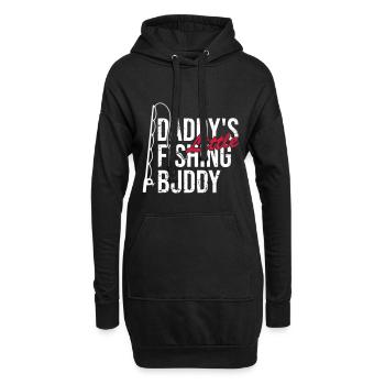 Papa little fishing buddy - Sweat-shirt à capuche long Femme - noir - Devant