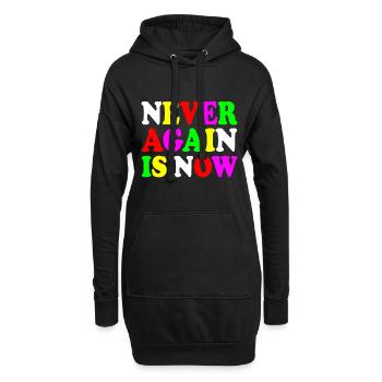 Never again is now - Sweat-shirt à capuche long Femme - noir - Devant