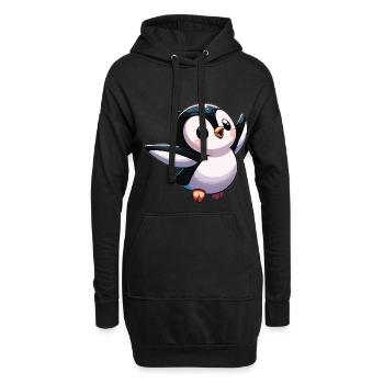 Fliegender PinguinKleiner Pinguin Pinguin-Liebhaber - Hoodie-Kleid - Schwarz - Vorne
