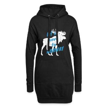 Norwegen Elch Auswandern Umzug Geschenk - Hoodie-Kleid - Schwarz - Vorne