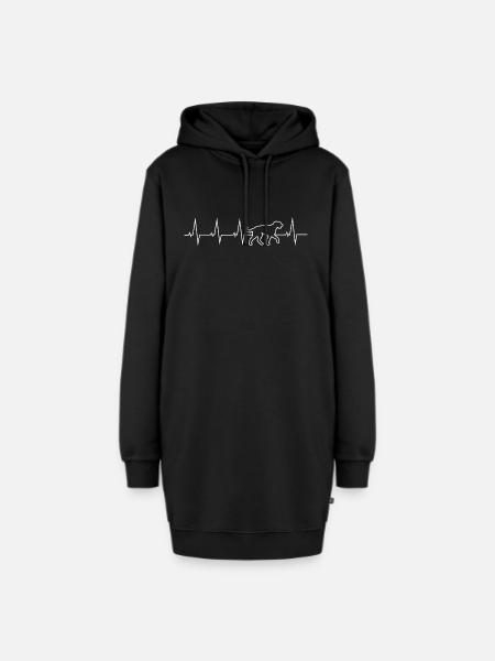 Irish Wolfhound Hund Liebe Herz Geschenk Rasse - Hoodie-Kleid - Schwarz