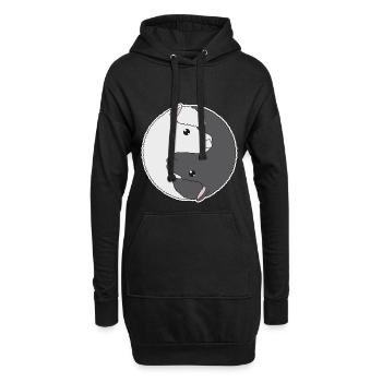 Bonbons Lama Yin Yang yoga cadeau d’alpaga - Sweat-shirt à capuche long Femme - noir - Devant