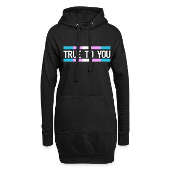True to you - Transgender Queer LGBTIQ+ - Hoodie-Kleid - Schwarz - Vorne