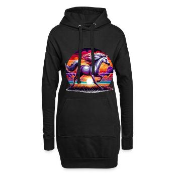 Art du cheval arabe - Sweat-shirt à capuche long Femme - noir - Devant
