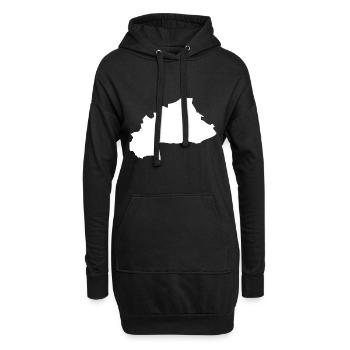 Drapeau de carte du Burkina Faso - Sweat-shirt à capuche long Femme - noir - Devant