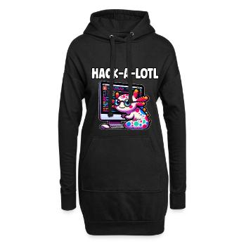 Lustige Codierung Axolotl Programmierung Geschenk - Hoodie-Kleid - Schwarz - Vorne
