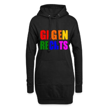 Gegen rechts - Hoodie-Kleid - Schwarz - Vorne