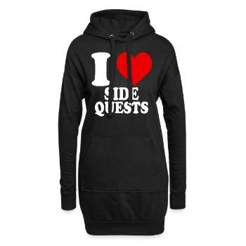 Ich liebe Side Quest Online RPG Spiel Funny Heart - Hoodie-Kleid - Schwarz - Vorne