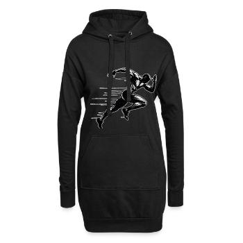 Bahnläufer Sprinter Sprint 100m Sprinter - Hoodie-Kleid - Schwarz - Vorne