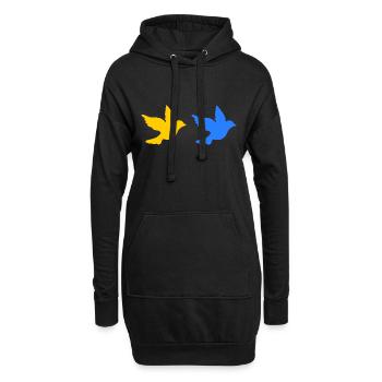 Ukraine - Hoodie-Kleid - Schwarz - Vorne