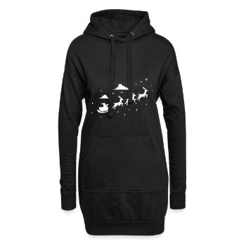 Santa Claus - Hoodie-Kleid - Schwarz - Vorne
