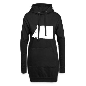 Drapeau de la carte de la Guinée équatoriale - Sweat-shirt à capuche long Femme - noir - Devant