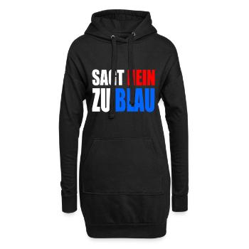 Dites non au bleu - Sweat-shirt à capuche long Femme - noir - Devant