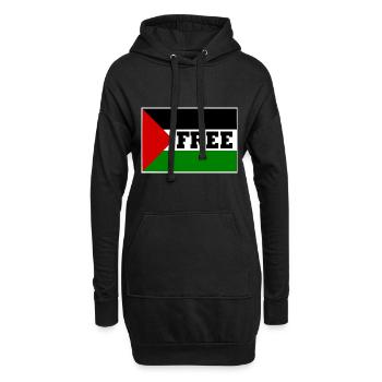 Free palestine - Sweat-shirt à capuche long Femme - noir - Devant