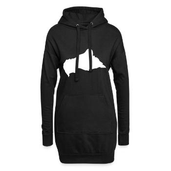 Drapeau de la carte de la République centrafricaine - Sweat-shirt à capuche long Femme - noir - Devant