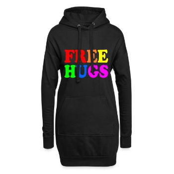 Free hugs - Hoodie-Kleid - Schwarz - Vorne