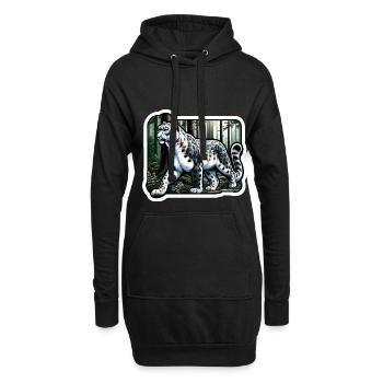 Schneeleopard Leopard Weißer Leopard - Hoodie-Kleid - Schwarz - Vorne
