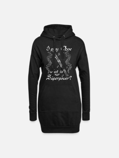 Oboe Oboistin Oboist Orchester Musikinstrument - Hoodie-Kleid - Schwarz