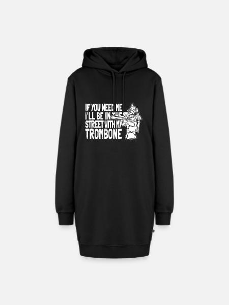Posaune - Hoodie-Kleid - Schwarz