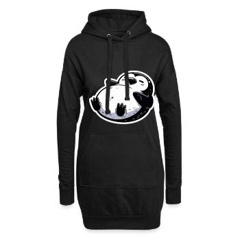 Fetter Pinguin Lustiger Pinguin Geschenk - Hoodie-Kleid - Schwarz - Vorne