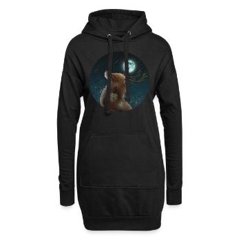 1000000000000 - Sweat-shirt à capuche long Femme - noir - Devant