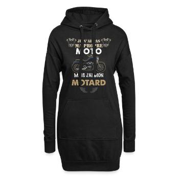 Humour Femme Motarde Cadeau Moto - Sweat-shirt à capuche long Femme - noir - Devant