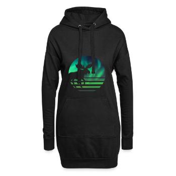 élan - Sweat-shirt à capuche long Femme - noir - Devant