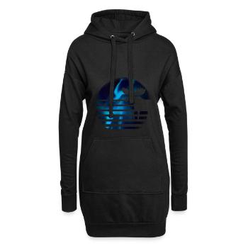 élan - Sweat-shirt à capuche long Femme - noir - Devant