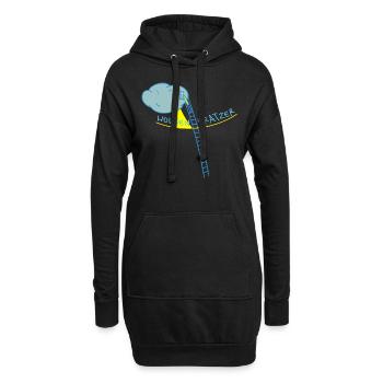 Hoffnung auf Sonne - Hoodie-Kleid - Schwarz - Vorne