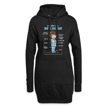 Anatomy Of A Dental Assistant - Zahnarzt Zahn Mund - Hoodie-Kleid - Schwarz - Vorne